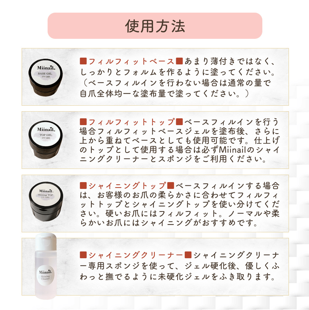 ベースフィルイン　スターター４点セット